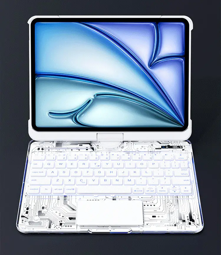 ifacetech magic keyboard for ipad air pro 7 rgb light